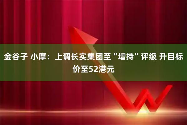 金谷子 小摩：上调长实集团至“增持”评级 升目标价至52港元